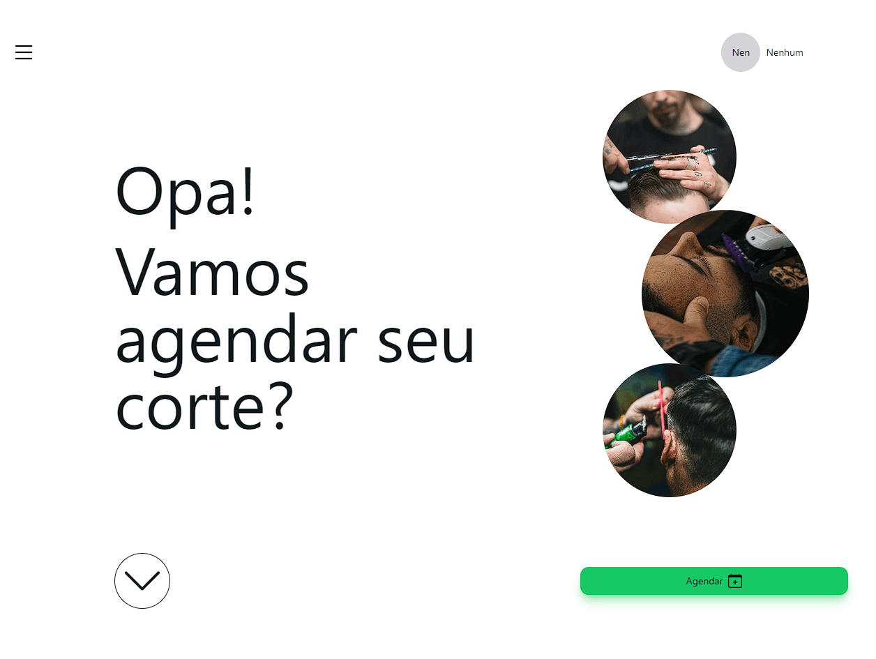 Imagem do site de agendamento da barbearia